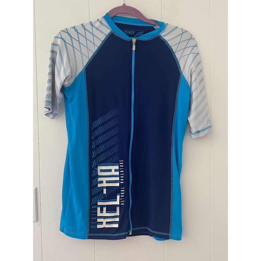 Men's Cycling Jersey Bicycle Bike Top Shirt Blue/White Size XS